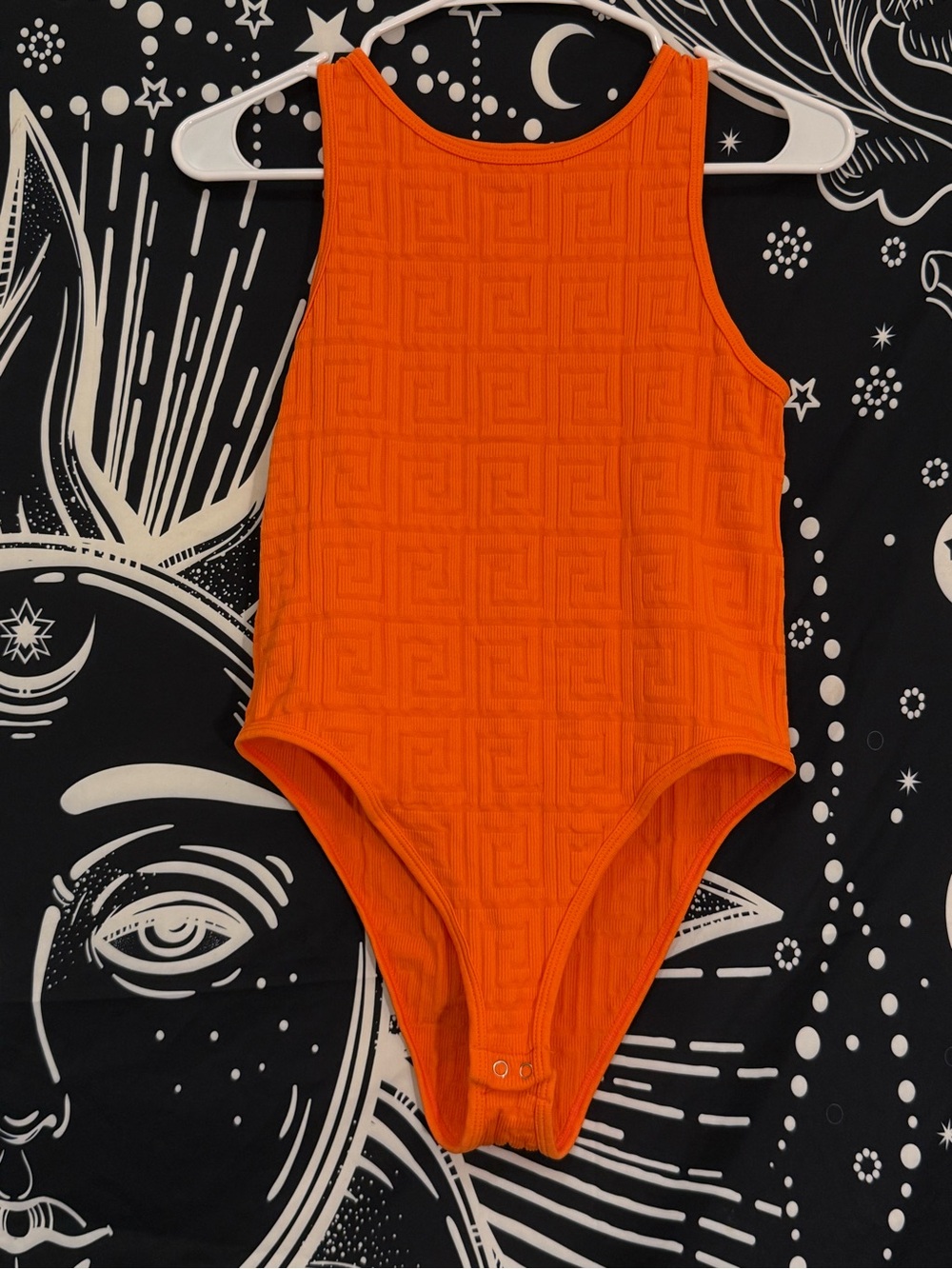 FCT - Orange Bodysuit With Textured Designs